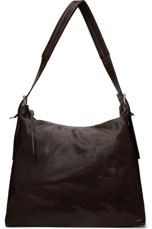 LEMAIRE Sac brun à rabat à bandoulière de style ceinture