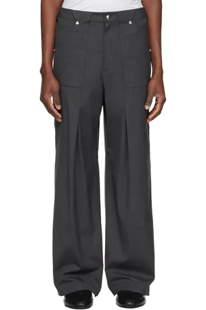 CMMAWEAR Pantalon gris en laine à plis