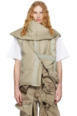 Y / PROJECT Veste matelassée beige à fermetures à Velcro