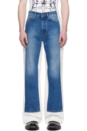 Jean Paul Gaultier Jean bleu et blanc à panneaux