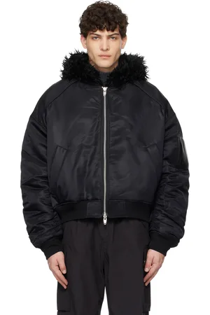 JUUN.J Blouson aviateur réversible MA-1 noir en fourrure synthétique