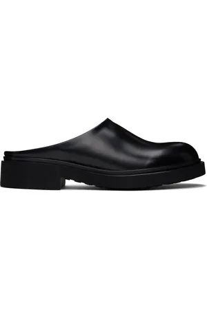LEGRES Sabots noirs en cuir box