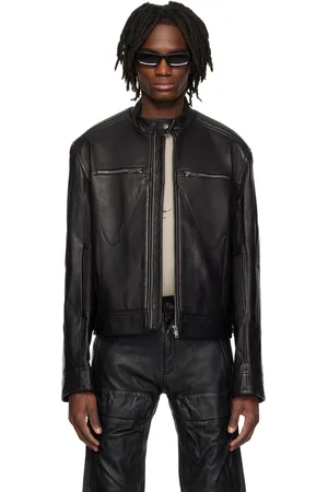 Kusikohc Blouson motard noir en cuir