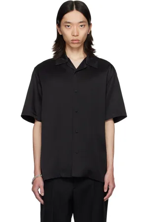 Jil Sander Chemise noire à col classique ouvert