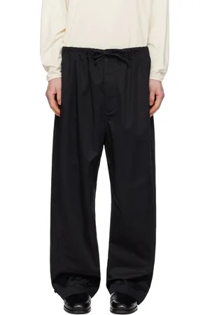 LEMAIRE Pantalon protecteur noir à coutures extérieures torsadées