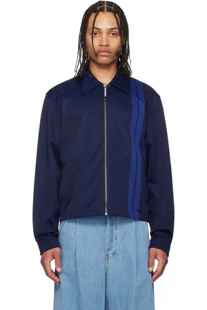 Palm Angels Blouson de survêtement de style costume bleu marine