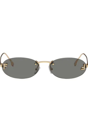 Fendi Lunettes de soleil dorées à ferrures First à ornements facettés