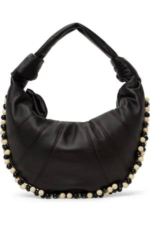 LEMAIRE Mini sac Fortune Croissant brun à perles
