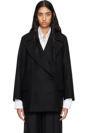 DRIES VAN NOTEN Manteau noir en laine
