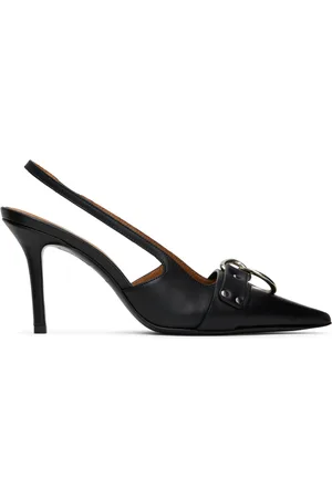 R13 Chaussures à talon aiguille noires à harnais Sid