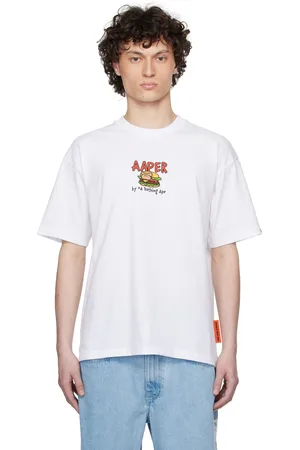 A Bathing Ape T-shirt à manches courtes blanc à images à logo AAPER imprimées