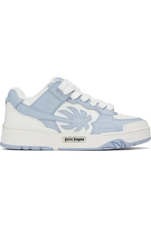 Palm Angels Baskets Venice blanc et bleu en cuir