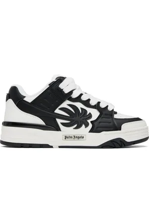 Palm Angels Baskets Venice blanc et noir en cuir