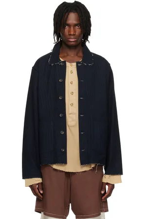 Kartik Research Blouson réversible beige et noir à rayures