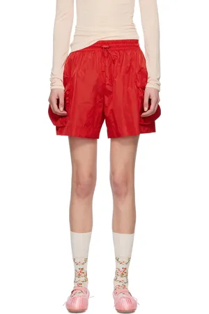 Simone Rocha Short évasé rouge à poches cargo