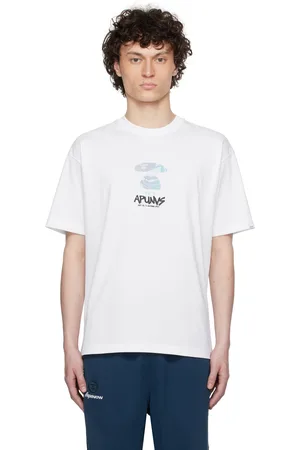 A Bathing Ape T-shirt blanc à logos AAPEUNVS et Moonface