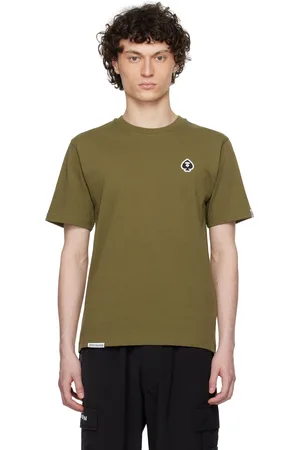 A Bathing Ape T-shirt kaki à écusson à logo modifié et à logo AAPE Now