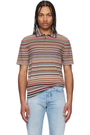 Paul Smith Polo multicolore en tricot de coton à rayures emblématiques