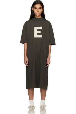 FEAR OF GOD Robe midi à manches courtes grise