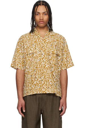 Kaptain Sunshine Chemise à manches courtes jaune à col ouvert