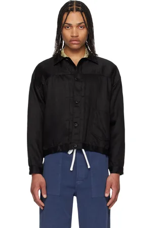 Kaptain Sunshine Blouson de survêtement noir en lin