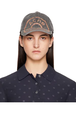 Acne Studios Casquette noire à logos imprimés