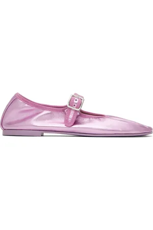 SANDY LIANG Ballerines de style Charles IX roses à col élastique