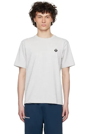 A Bathing Ape T-shirt gris à écusson à logo modifié et à logo AAPE Now
