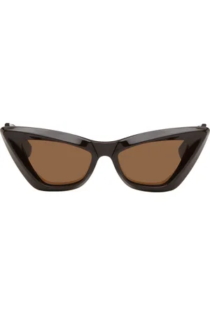 Bottega Veneta Lunettes de soleil œil-de-chat pointues brunes