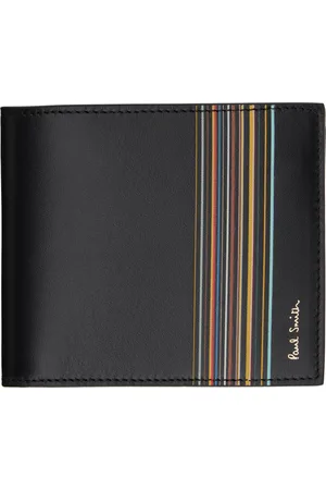 Paul Smith Portefeuille noir à rayures emblématiques contrastées