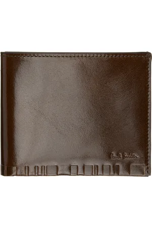 Paul Smith Porte-billet brun en cuir à rayures Shadow