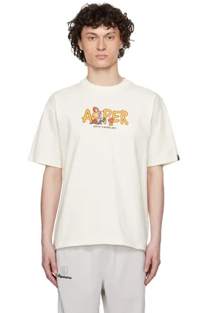 A Bathing Ape T-shirt blanc cassé à logo AAPER