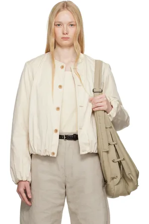 LEMAIRE Blouson aviateur blanc cassé en ouatine