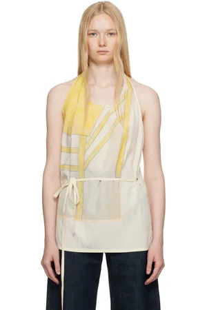 LEMAIRE Haut de style tablier blanc cassé et jaune - Philippe Weisbecker