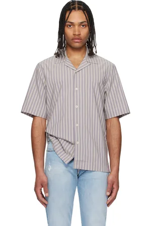 Paul Smith Chemise à manches courtes bleu et gris à coupe classique