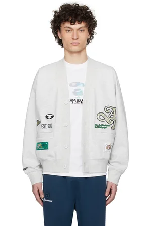 A Bathing Ape Cardigan gris à logos