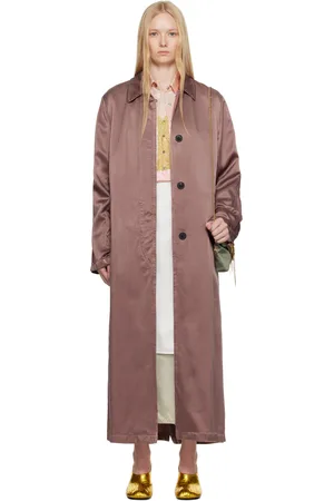 DRIES VAN NOTEN Manteau mauve en sergé de cupro