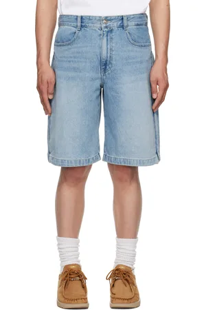 Solid Short bleu en denim à glissières latérales