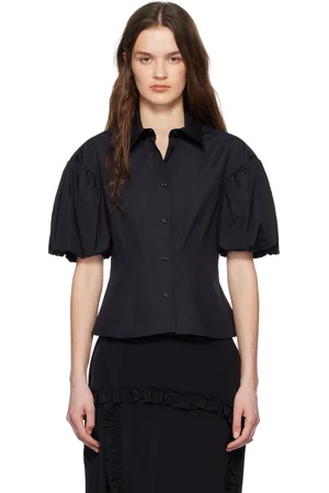 Simone Rocha Chemise à manches bouffantes écourtée noire