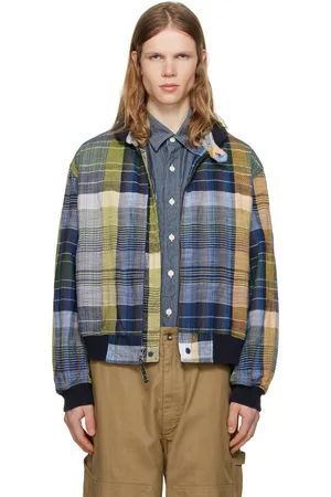 ENGINEERED GARMENTS Blouson aviateur LL bleu marine et jaune