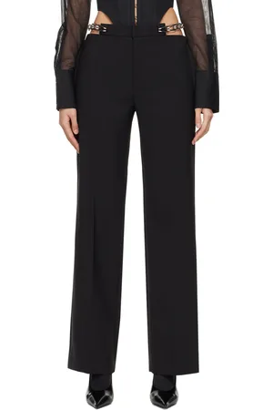DION LEE Pantalon noir à chaines