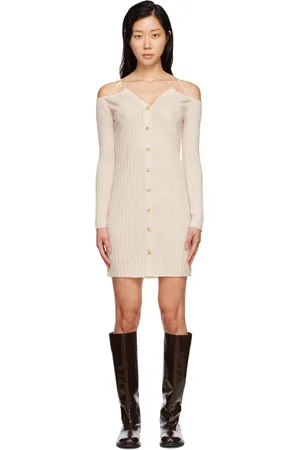 Lisa Yang Robe midi Clarita blanc cassé