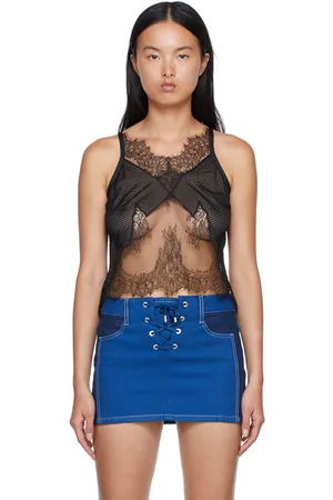 DION LEE Débardeur noir en nylon