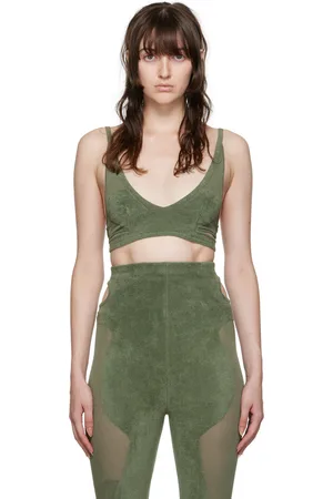 DION LEE Soutien-gorge kaki en intarsia de chenille