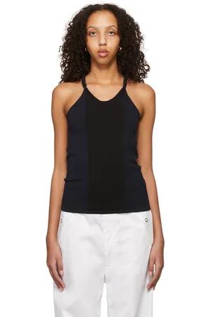 DION LEE Débardeur noir et bleu marine
