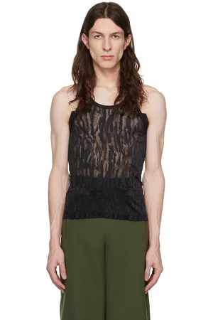 DION LEE Débardeur noir à découpes