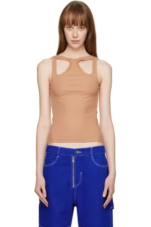 DION LEE Débardeur brun clair à découpes