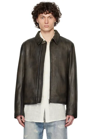 Holzweiler Blouson Cillian brun en cuir