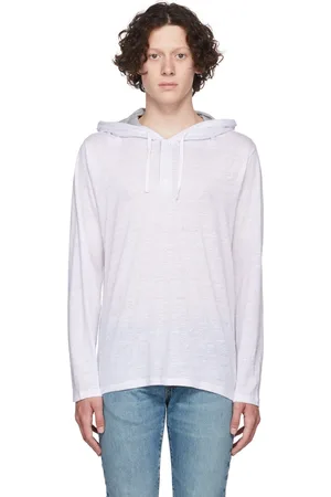 Vince Pull à capuche blanc en lin