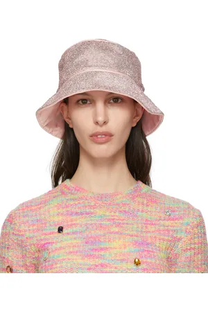 KARA Chapeau rose en filet à ornement en verre taillé exclusif à SSENSE